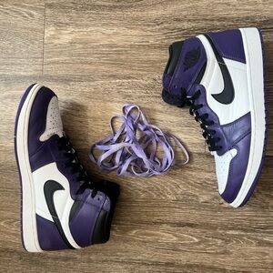 Jordan 1 Retro High Court Purple White Size 12